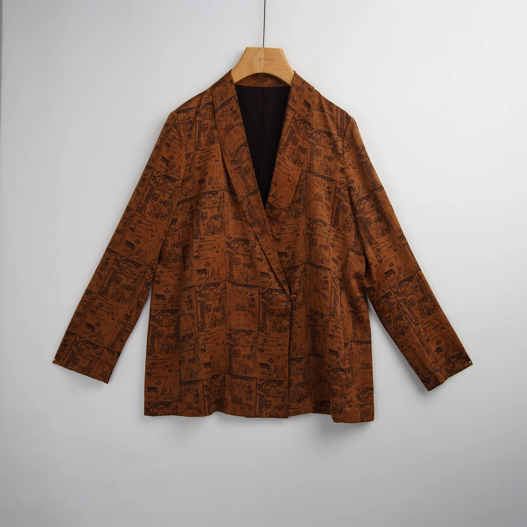 【meebest】(原1080) W2429色丁印花素绉缎西装W2429