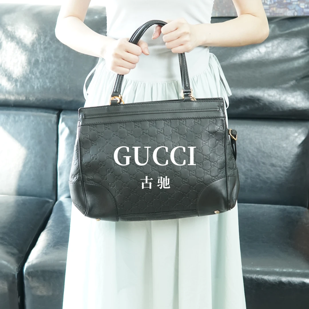 95新 GUCCI/古驰 95新  黑色压纹单肩包/BB08518046/8046T台