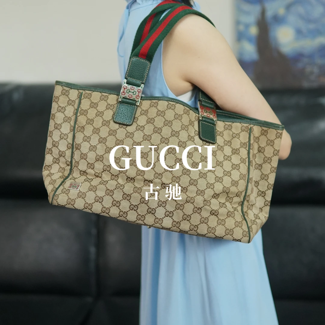 95新 GUCCI/古驰  老花单肩托特包/FYLJ08721021/1021/T台