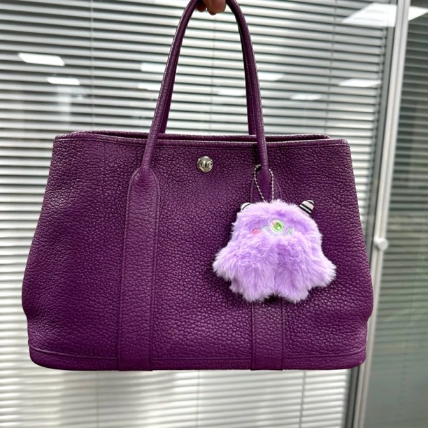 99新 Hermes/爱马仕 XM/花园加仑紫garden party手提包KH05603606