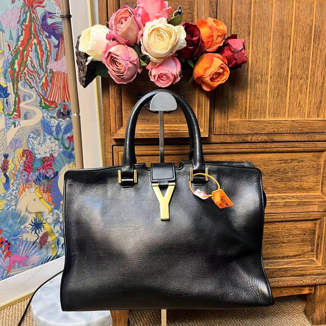95新 YSL/圣罗兰 XM/黑色大Y高级气质手提小斜挎包/WJ07525006改