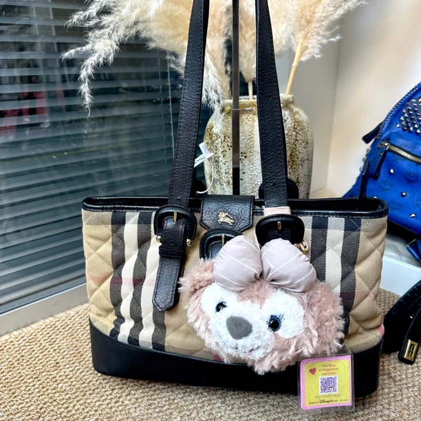 95新 BURBERRY/博柏利  XM/经典格纹战马菱格单肩包/FYEE07427037