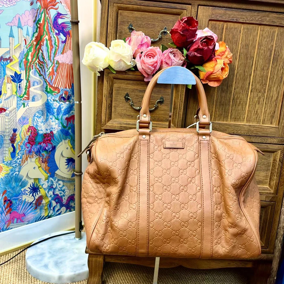 95新 GUCCI/古驰 XM/ 经典老花红棕波士顿/THBB07718050