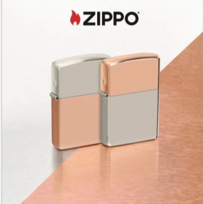ZIPPO打火机美版紫铜纯银双拼撞色限量版男士礼品经典时尚个性