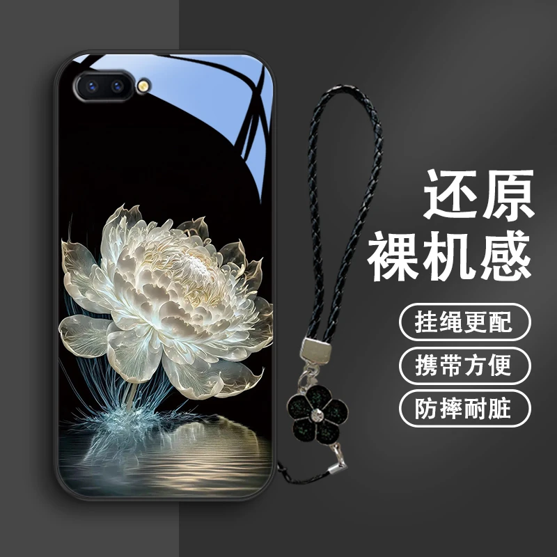 水光莲花适用oppor11s手机壳R9玻璃R11plus女款r11splus时尚r9sp