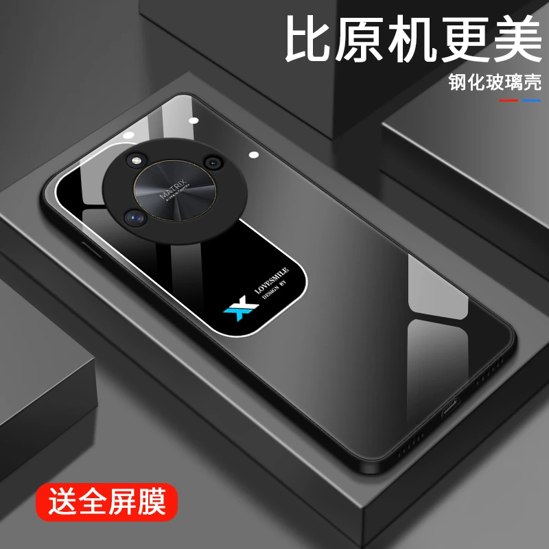 方块视窗适用华为荣耀X50手机壳荣耀x50玻璃壳新款限量全包防摔网