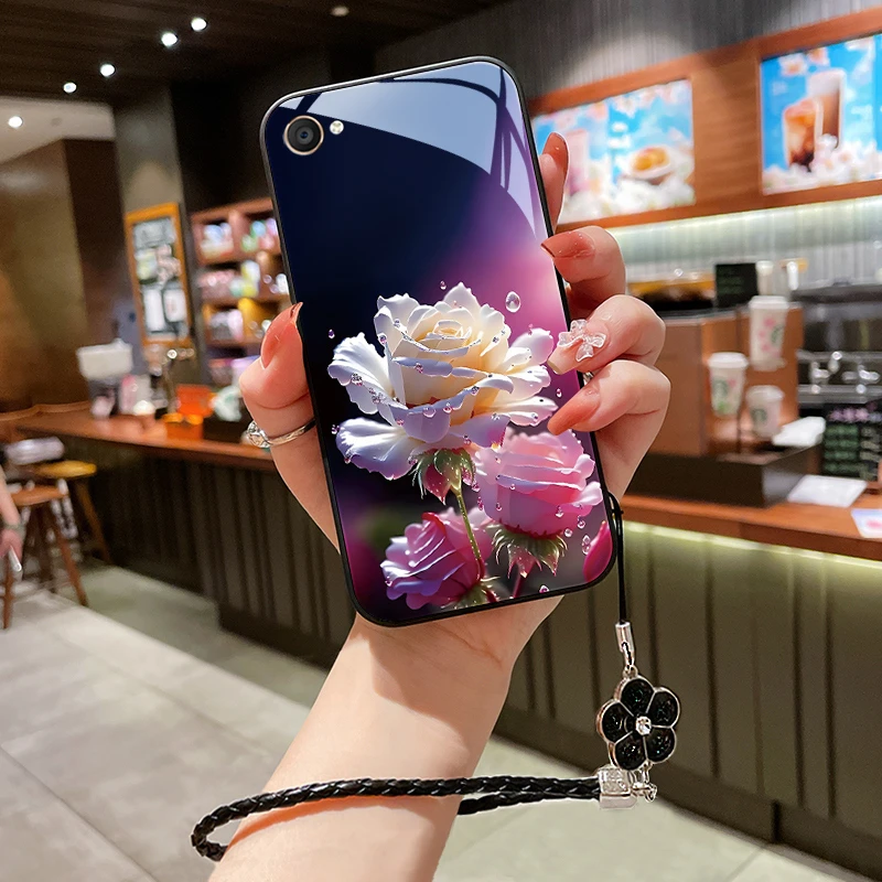 绽放玫瑰适用vivox9s手机壳x9plus玻璃x9情侣x9splus新品超薄x7pl