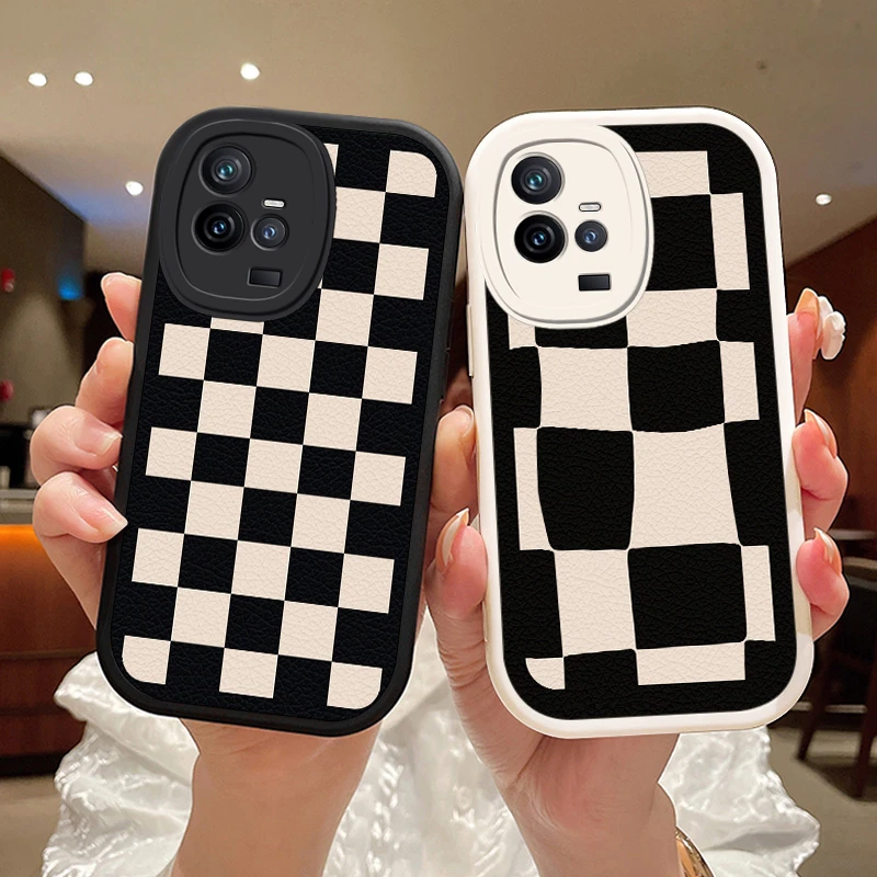 黑白格适用IQOO11S手机壳vivoiqoo11s女款高级保护套硅胶防摔软壳