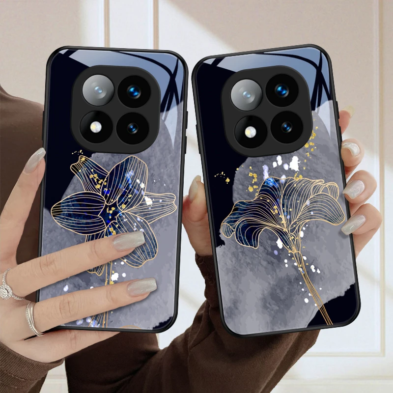金色花适用红米note14pro手机壳RedmiNote14玻璃新款全包防摔散热