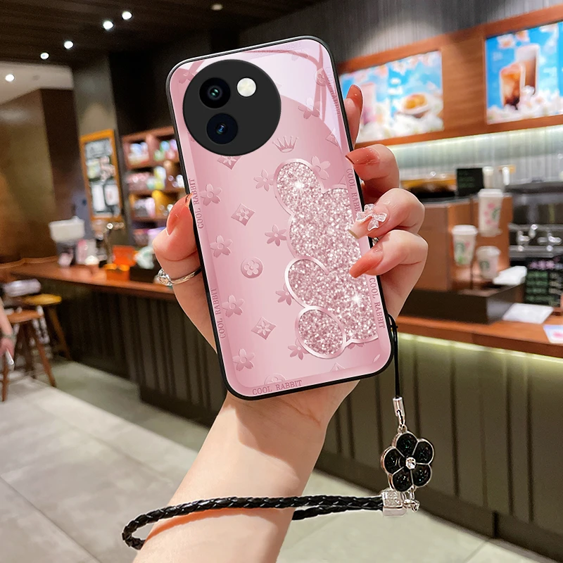 闪粉小兔适用vivoY200i手机壳VIVOY200i玻璃y200i女高级全包镜头