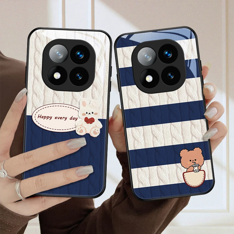 毛衣兔适用红米note14pro手机壳Note14pro+玻璃新款质感女款高级