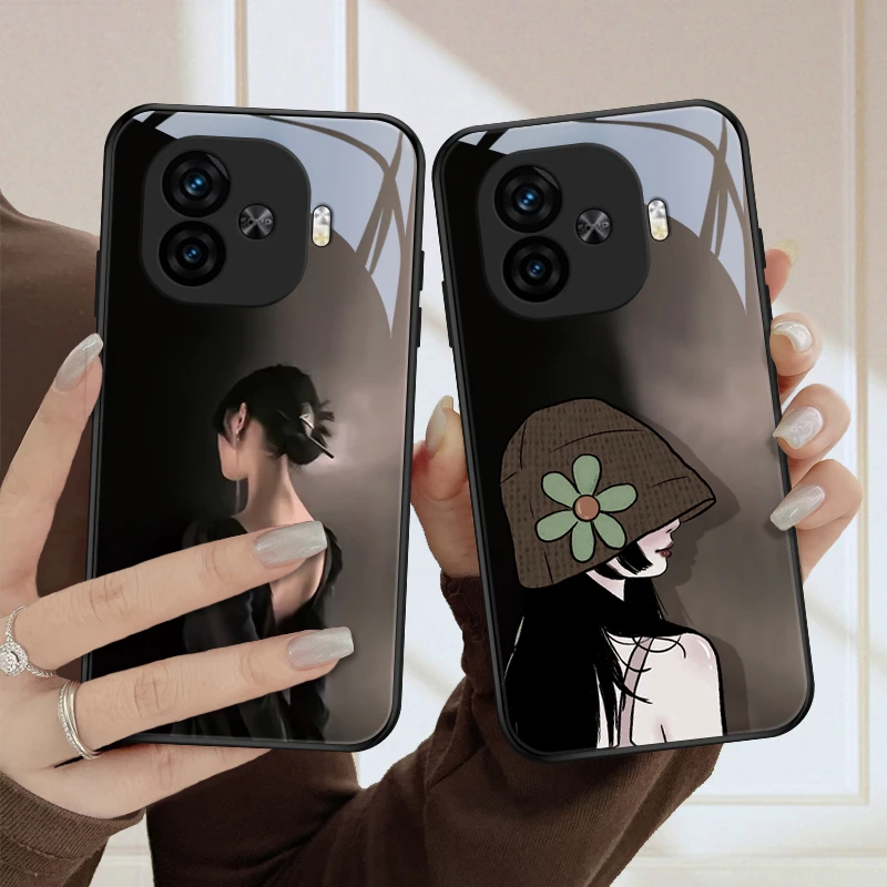 背影女孩适用iqooZ9Turbo手机壳IQOOZ9玻璃IQOOZ9x网红新款全包时