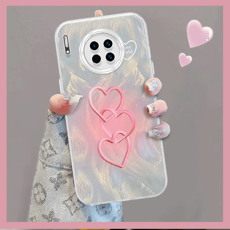 心心相连适用华为mate30羽纱手机壳Mate30pro全包Mate30epro超薄