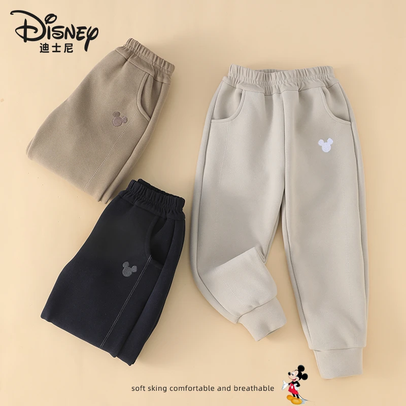 迪士尼冬季新款男女大中儿童装运动休闲保暖防风卫裤114