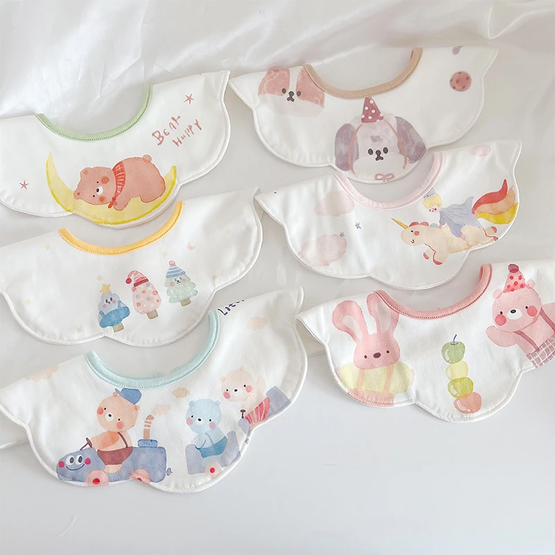 ins韩版秋冬新款男女宝宝公主风纯棉婴儿新生儿口水兜口水巾围嘴