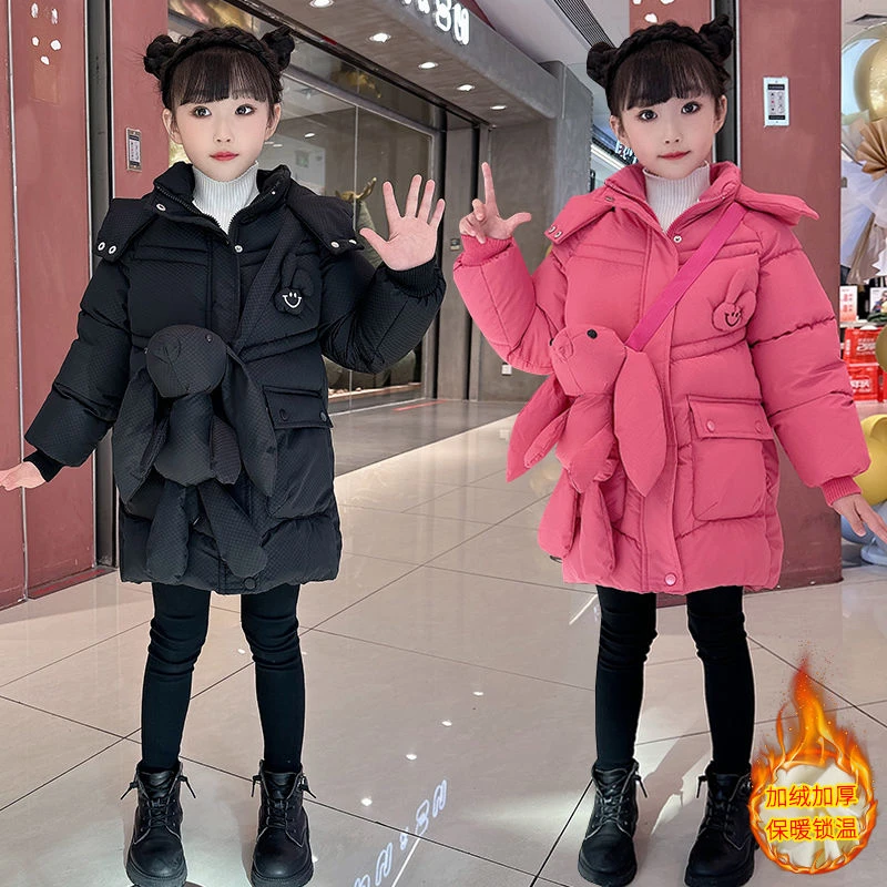 女童冬装中大童保暖衣儿童外套韩版女孩洋气加绒加厚羽绒服