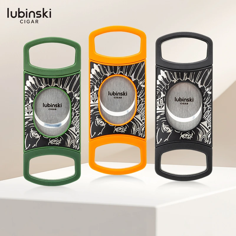LUBINSKI多用途雪茄剪刀V剪平切二合一带烟托功能便携锋利断头台