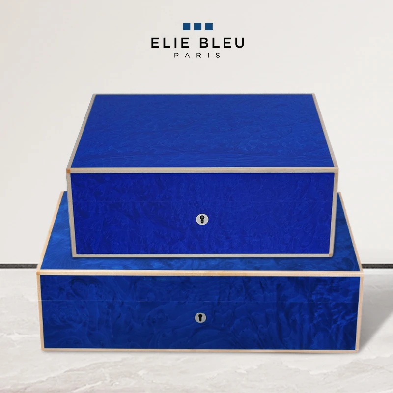 ELIE BLEU浆果鹃木皇室蓝雪松木雪茄保湿盒古巴雪茄烟盒75/110支