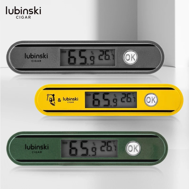 Lubinski雪茄测湿仪高灵敏度便携可充电式湿度测量器温湿双显礼盒