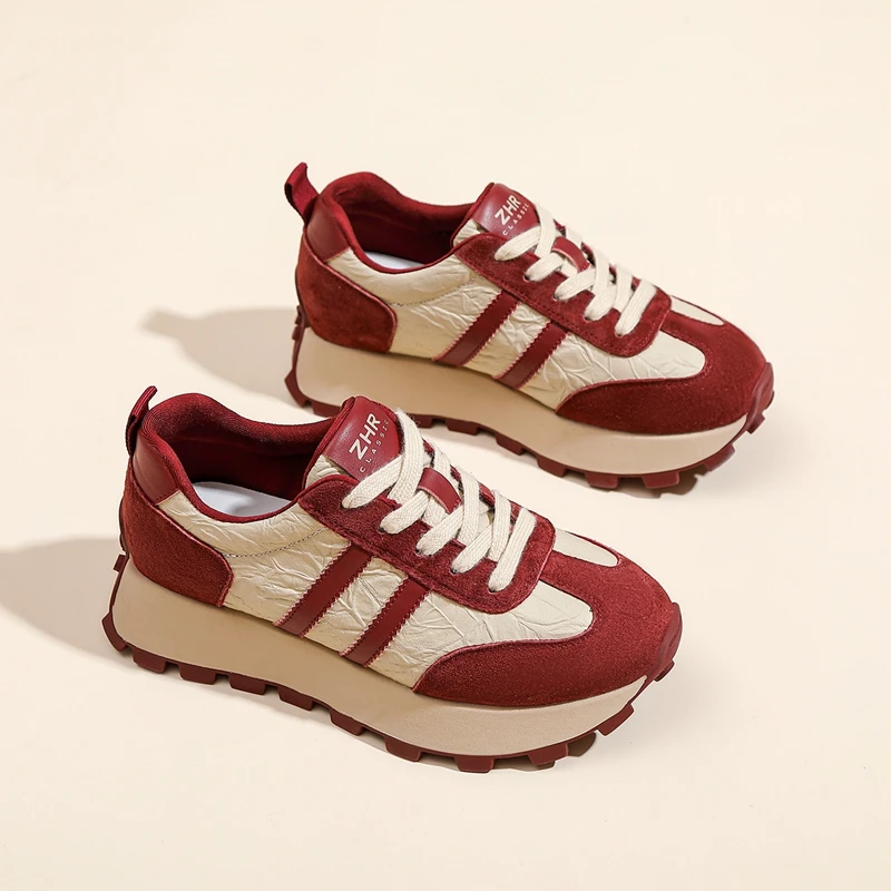 ZHR/则则2025年新款增高厚底阿甘鞋时尚百搭系带休闲鞋德训鞋GR02