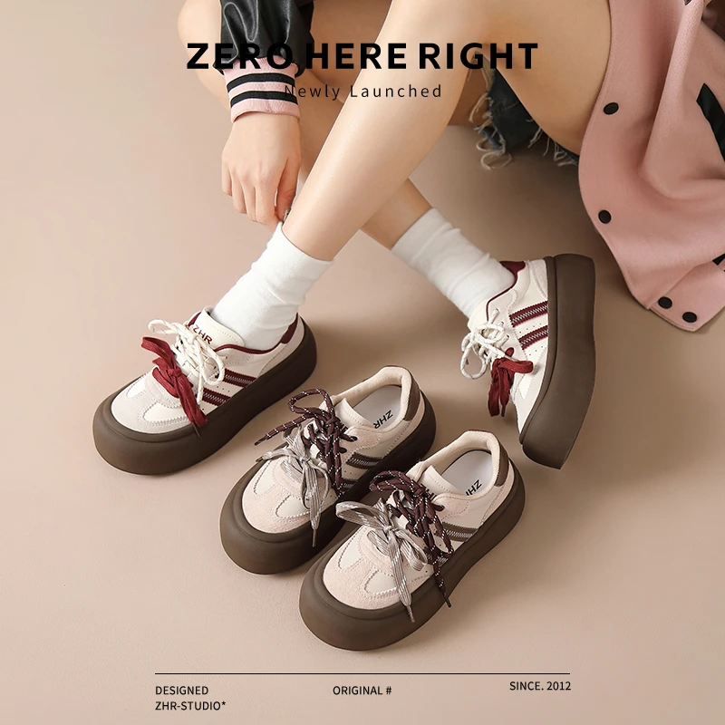 【清仓不补】安哥拉红色德训鞋女爆款美拉德时尚百搭透气休闲鞋