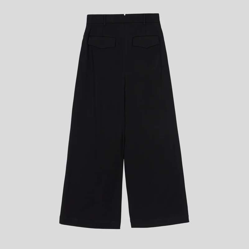 G·JAMEI2024夏季高腰黑色时尚经典通勤女士休闲裤GHBK6174宽松