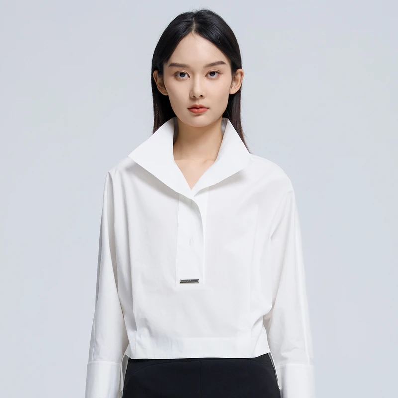 G·JAMEI2024夏季新款白色设计感气质上衣GHBC2155休闲时尚秋季