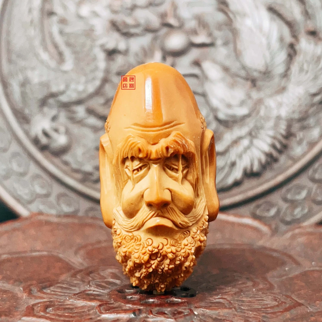 橄榄核单籽精雕达摩吊坠背云腰珠挂件钥匙扣车挂雕刻把件精品