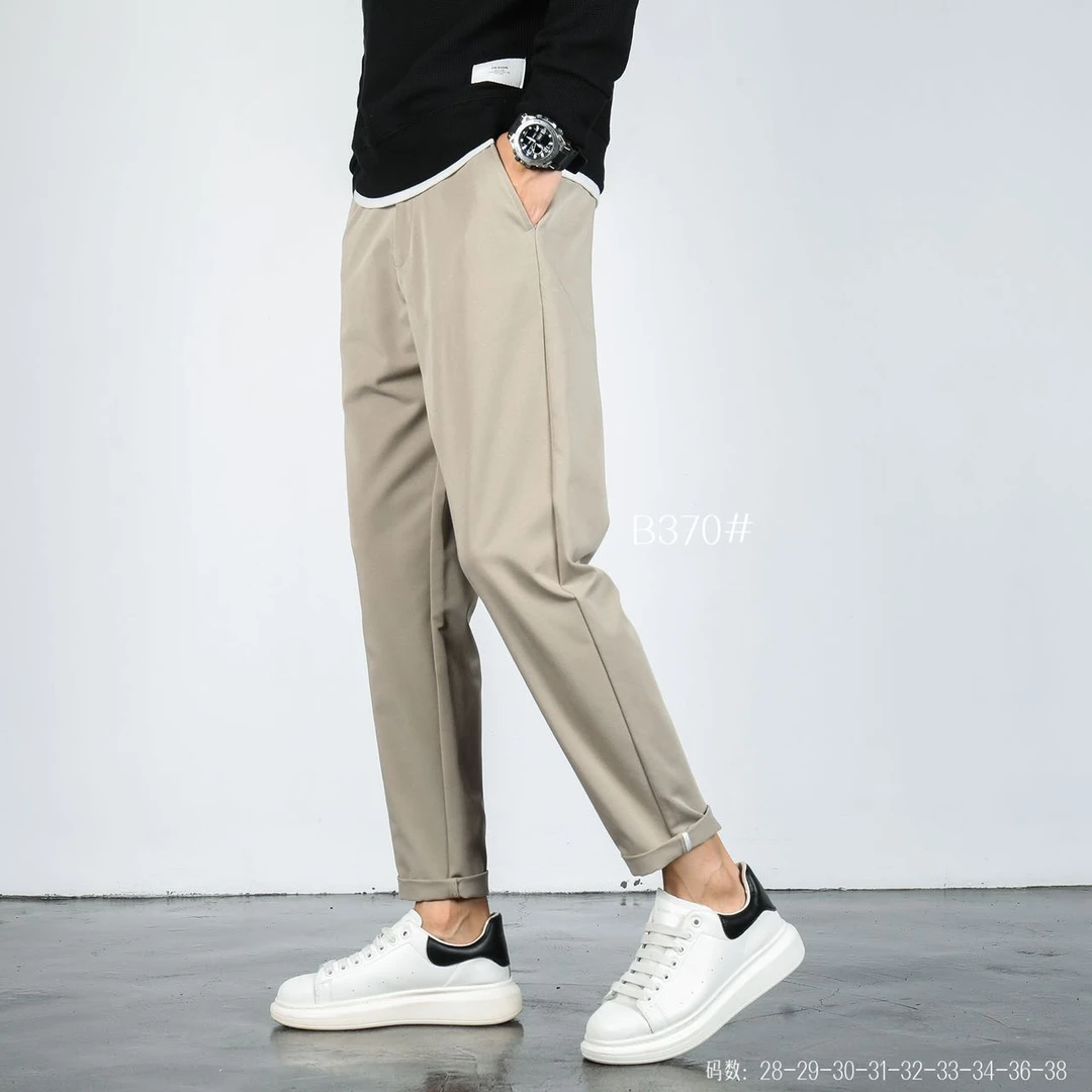 夏季男士长裤斜纹铜氨丝370休闲裤直筒弹力