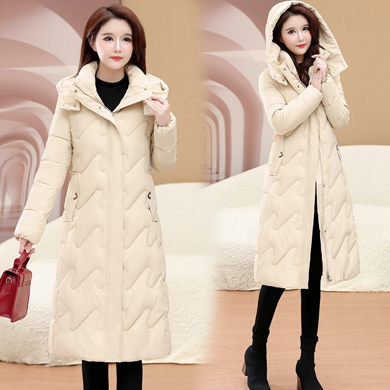 2024羽绒服冬季新款中长款过膝气质修身爆款时尚鸭绒保暖加厚外套