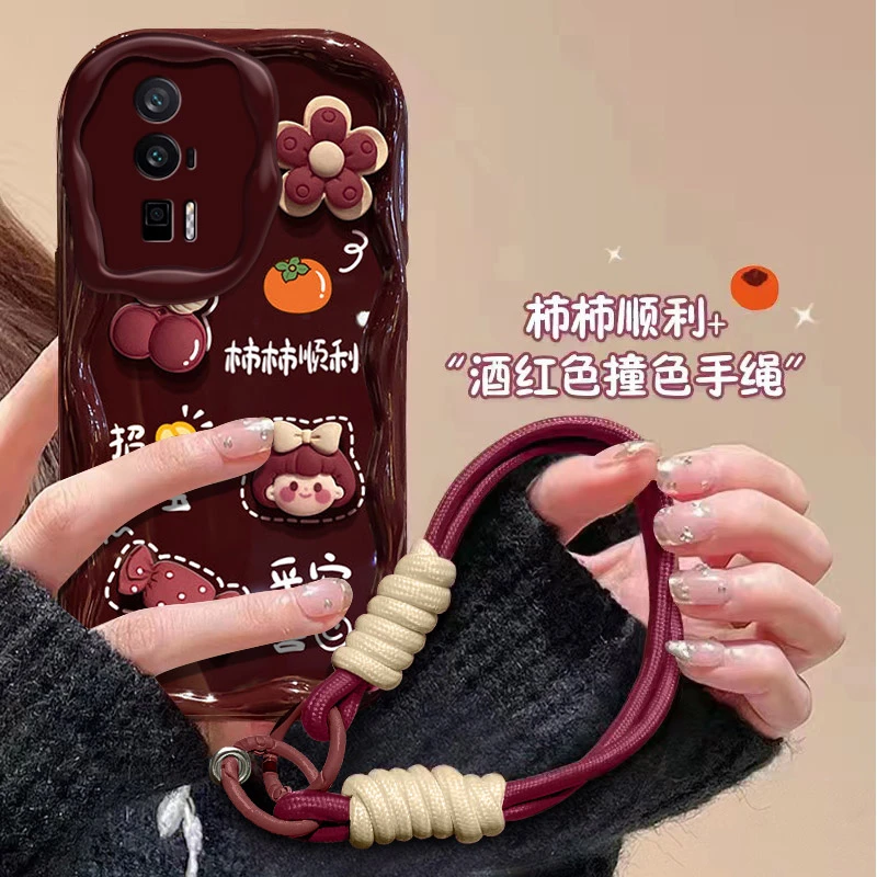 好柿发生红米k60手机壳23013RK75C软胶防摔保护套卡通全包网红潮