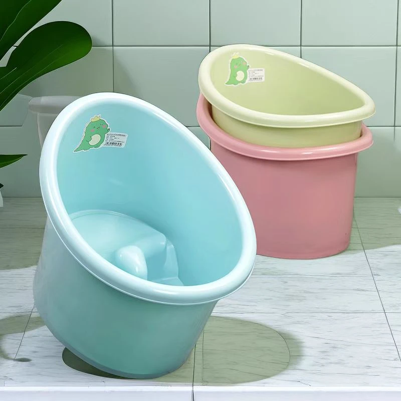 泡澡桶沐浴桶男孩女孩全身洗澡沐浴盆加厚保温家用大号耐摔带坐凳