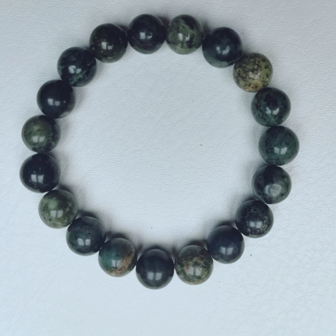 藏玉药王石青花绿手串男女通用款