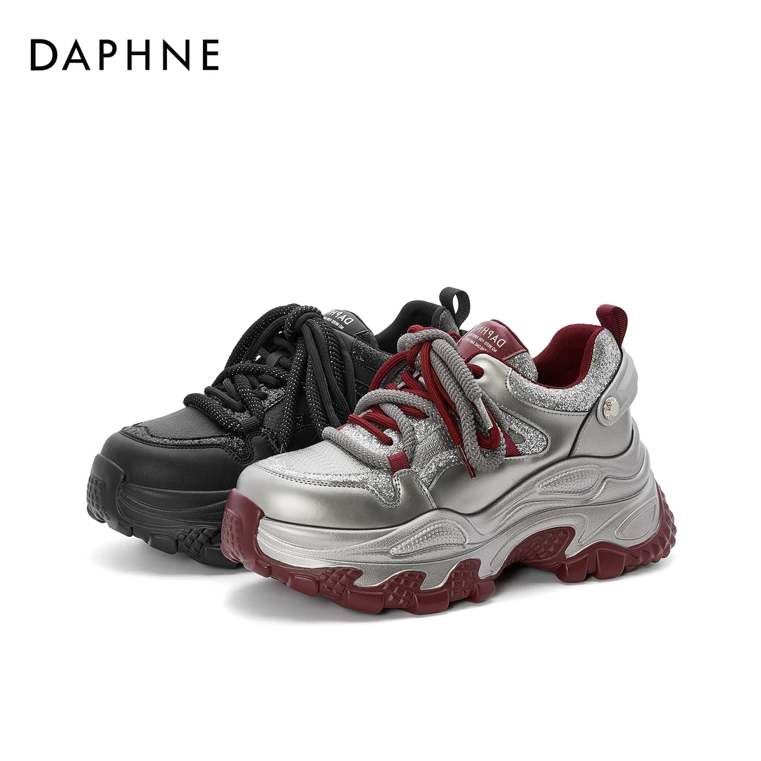 达芙妮秋冬上新厚底老爹鞋时尚百搭潮流高智淡人通勤运动休闲鞋女