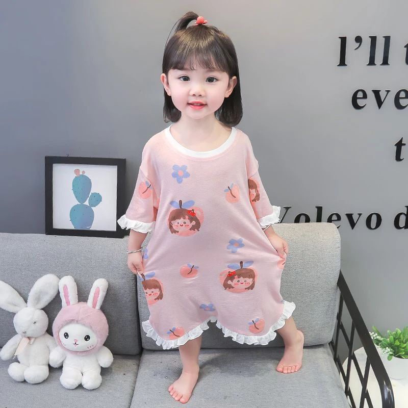 女童睡裙夏季薄款莫代尔儿童女孩公主空调服中小童睡衣夏款家居服