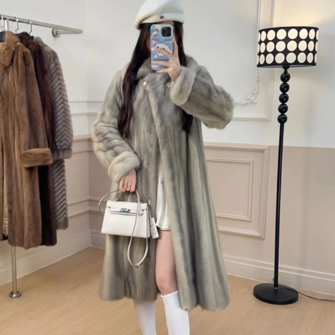 L57小尺寸挽袖宝石蓝灰显瘦秋冬厚外套时尚洋气宽松