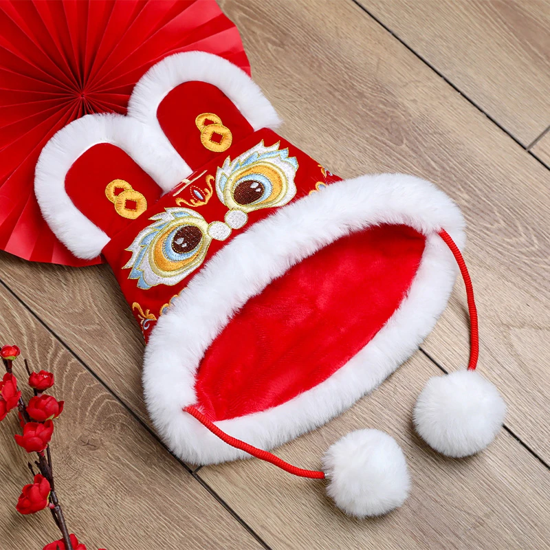 虎头帽儿童男童周岁女宝宝龙头帽子婴儿幼童冬新年2024龙年老虎帽