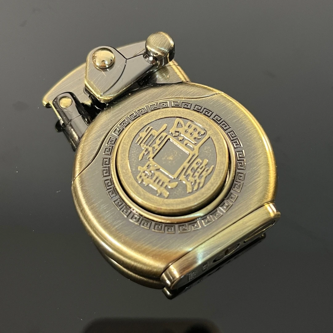 佐罗如意瓶赚大钱煤油打火机黄铜转盘青铜拉丝创意砂轮点火2