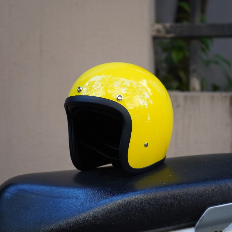 ORZ摩托车小盔体复古巡航3C认证3/4玻璃钢半盔男女通勤电动踏板夏