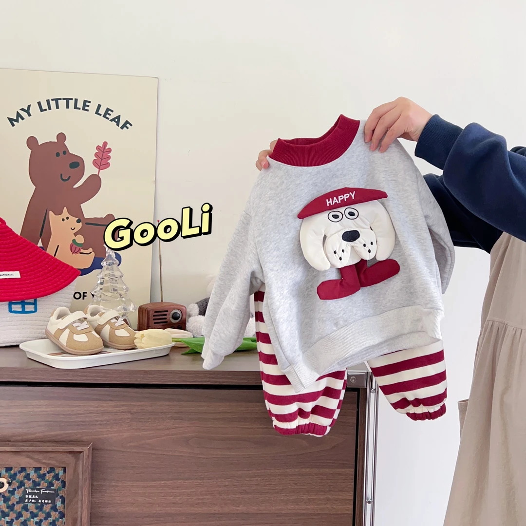 【古里现货】2024秋冬新款儿童韩版卫衣保暖加厚加绒冬季11601