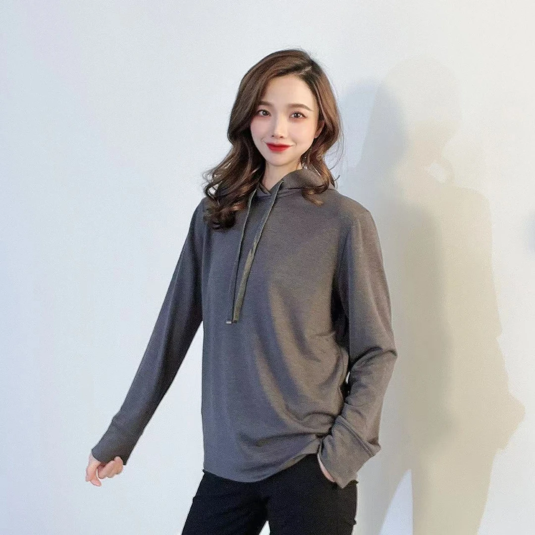 GIRDEAR/哥弟新品德绒时尚气质通勤百搭连帽休闲打底卫衣1300918