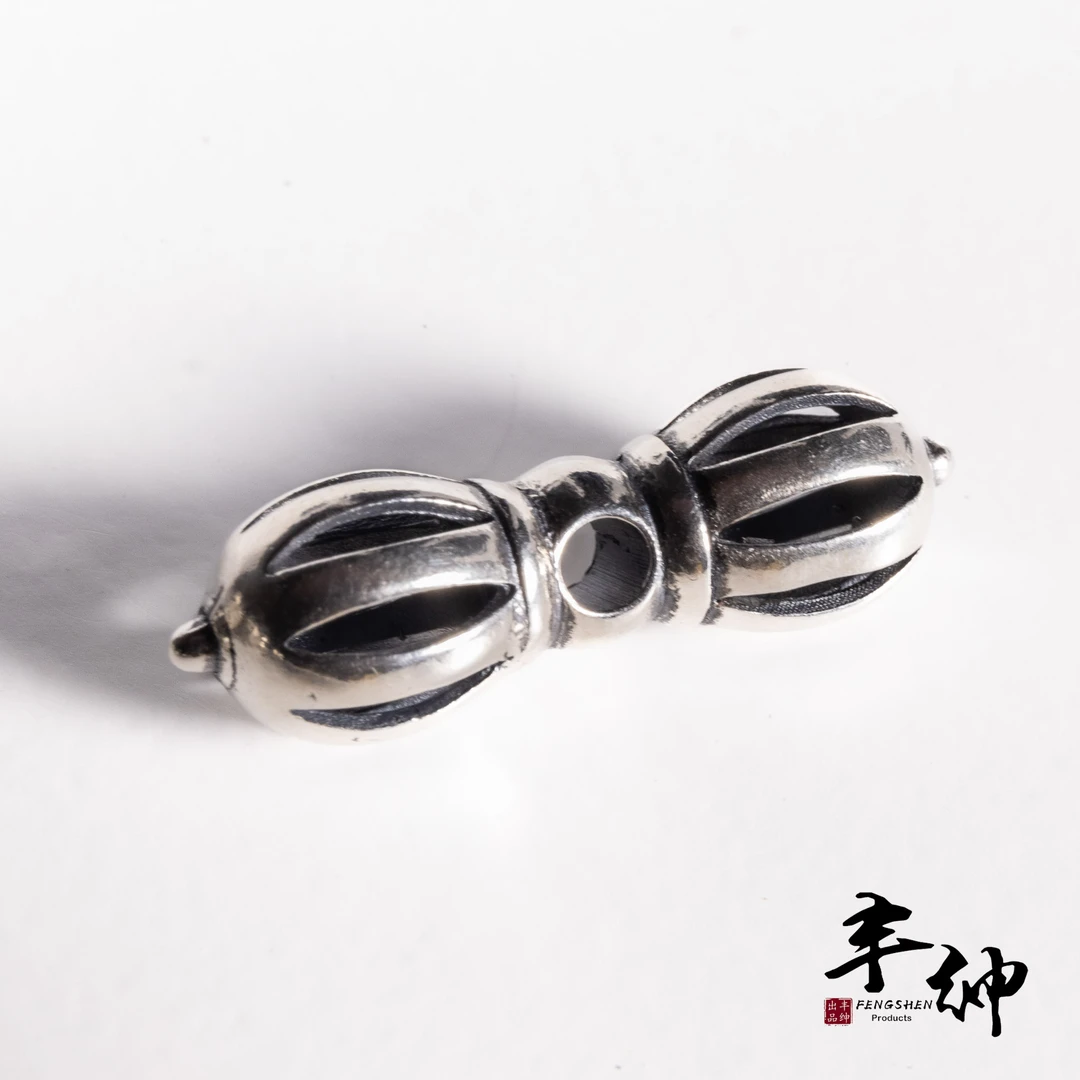 925银银制品 纯银手工僧帽九股杵 复古百搭侧挂备云线束卡子百搭