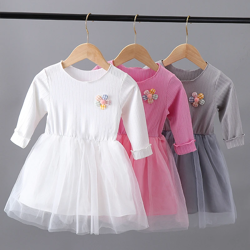 女童连衣裙2024春装新款小童宝宝公主裙蓬蓬裙儿童春秋洋气纱裙子