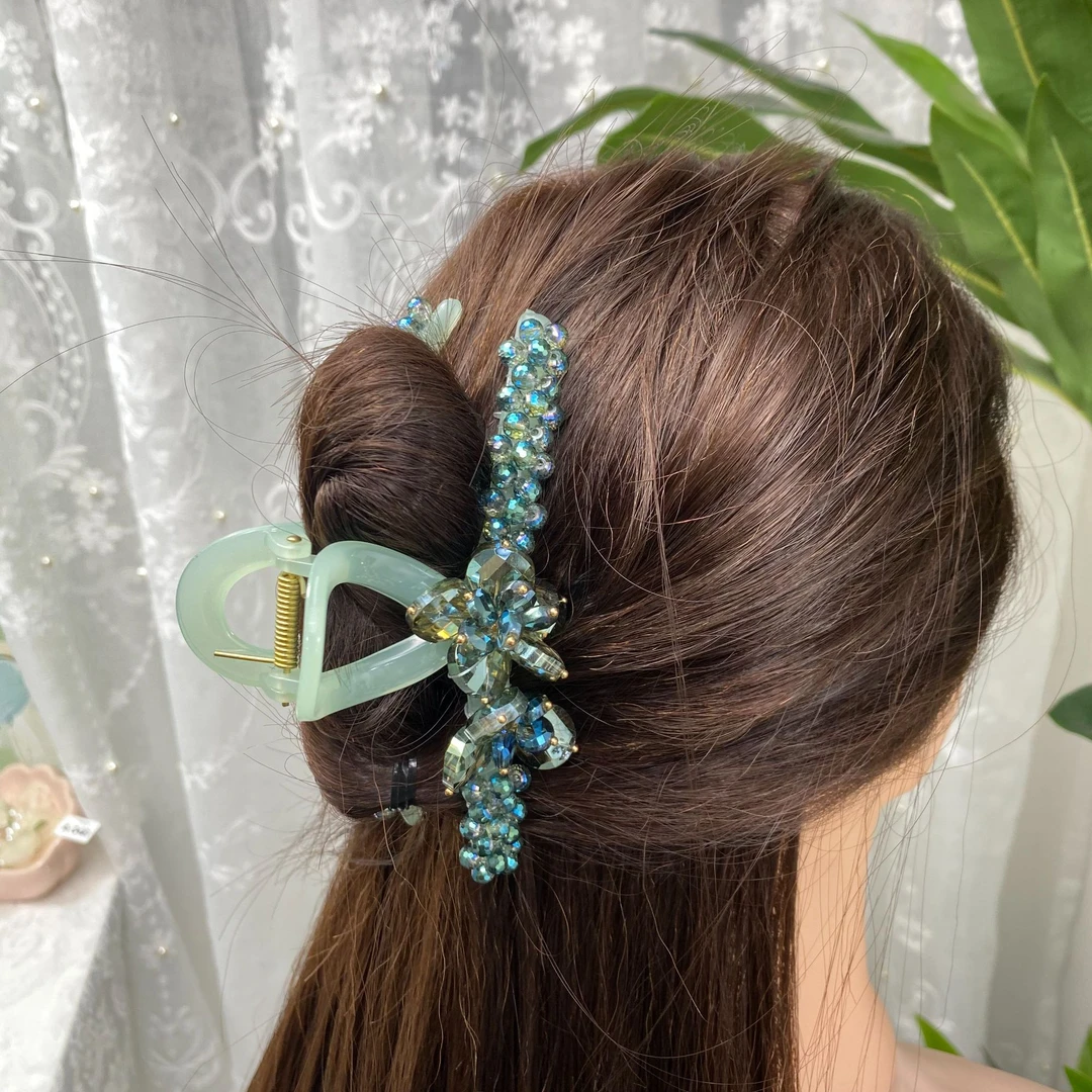 E008抓夹10CM发饰气质超仙韩式时尚简约半扎网红发夹发卡