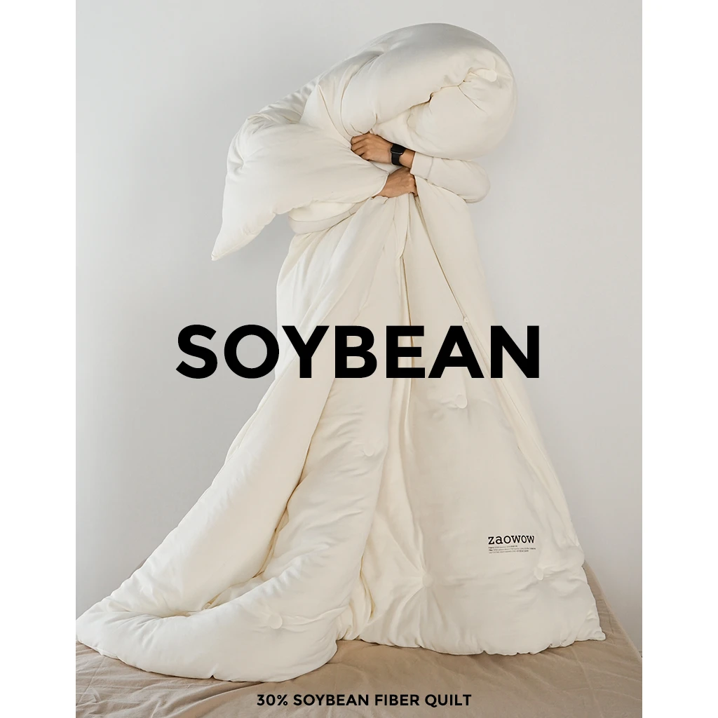 造卧zwow双层针织纱30大豆被舒适柔软春秋加厚冬被双人A类被子