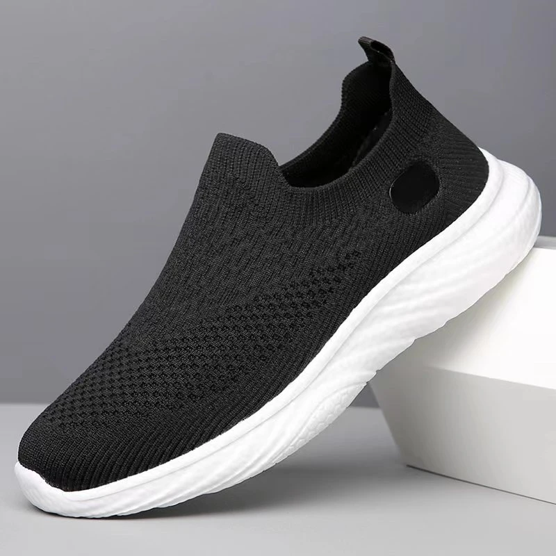 2024春夏男士特大码高弹飞织防滑轻便减震软底透气百搭休闲跑步鞋