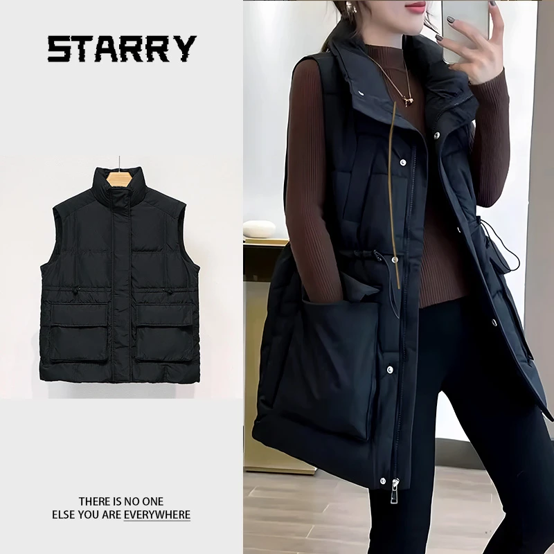 2024秋冬季新款欧货宽松马甲女短款马夹外套外穿坎肩羽绒服