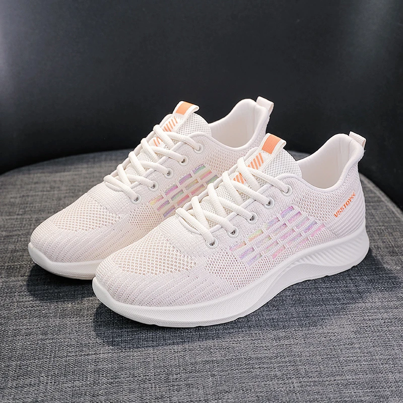 极简风透气妈妈鞋飞织镂空时尚休闲鞋运动鞋女式女士休闲鞋夏季