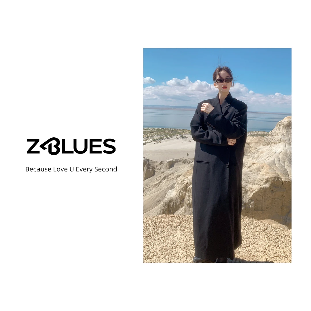 Z.blues【率性背影霎】重磅1OO精纺羊毛CHIC驳领西装大衣YZJXY4120