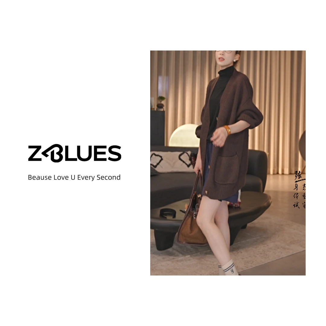 Z.blues【向星辰许愿】时尚气质针织上衣慵懒风开衫外套YZGGCCD246